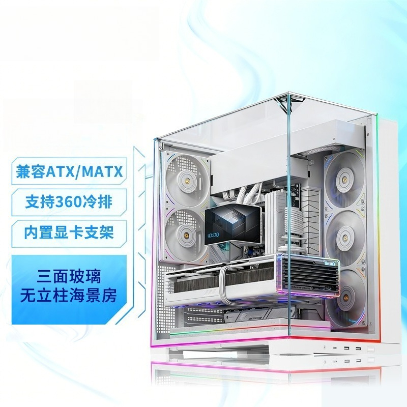 White Panoramic Triple Tempere - Pc Chassis 评论和价格