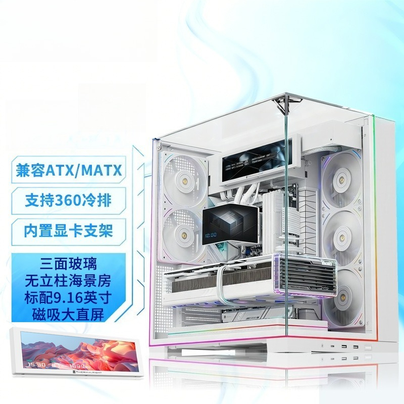 White Panoramic Triple Tempere - Pc Chassis 评论和价格